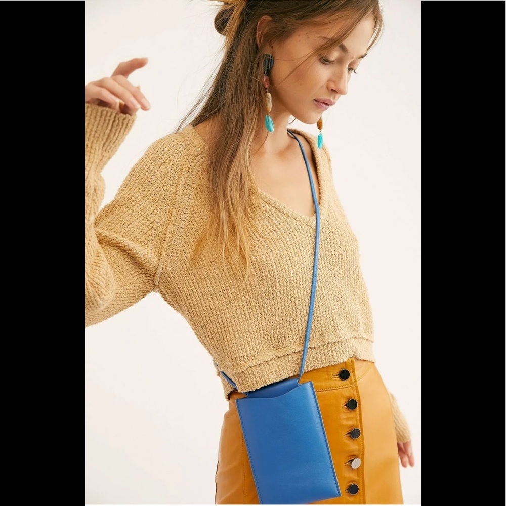 NWT Free People Dance All Night Leather Lanyard Bag